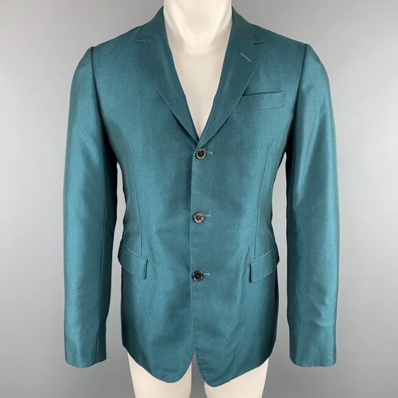 MARNI Size 38 Teal Wool Notch Lapel Sport Coat - Picture 1 of 1